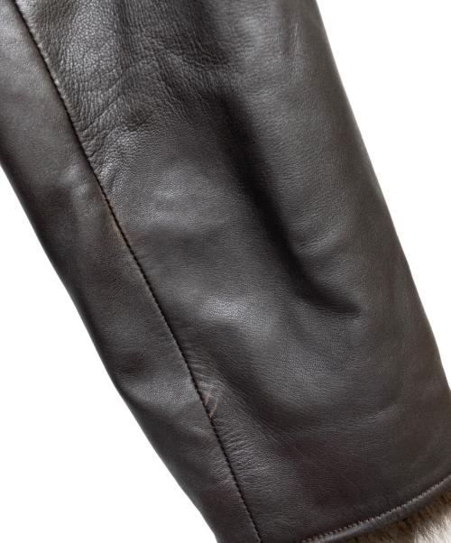 BALMAIN（バルマン）BALMAIN (バルマン) フォックス ラムレザーコート ブラウン サイズ:13の古着・服飾アイテム