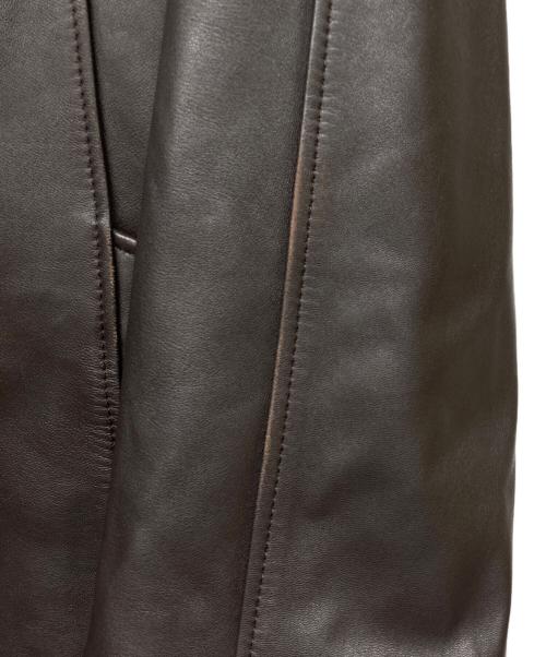 BALMAIN（バルマン）BALMAIN (バルマン) フォックス ラムレザーコート ブラウン サイズ:13の古着・服飾アイテム