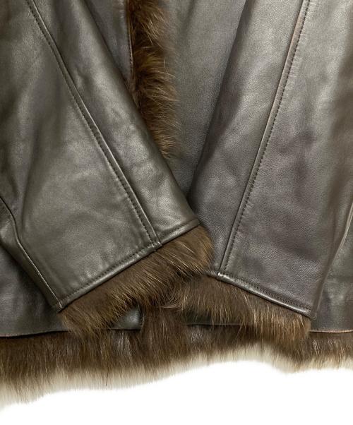 BALMAIN（バルマン）BALMAIN (バルマン) フォックス ラムレザーコート ブラウン サイズ:13の古着・服飾アイテム