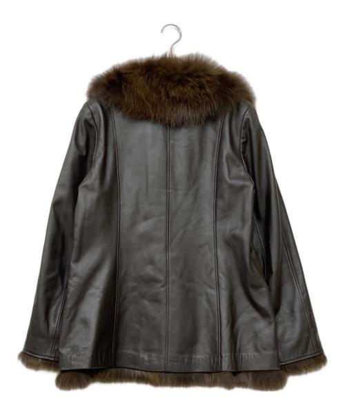 BALMAIN（バルマン）BALMAIN (バルマン) フォックス ラムレザーコート ブラウン サイズ:13の古着・服飾アイテム