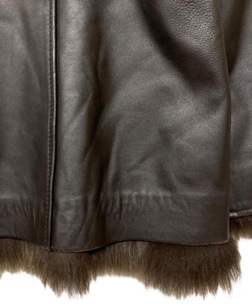 BALMAIN（バルマン）BALMAIN (バルマン) フォックス ラムレザーコート ブラウン サイズ:13の古着・服飾アイテム