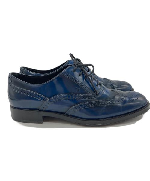 TOD'S（トッズ）TOD'S (トッズ) ウィングチップシューズ ブルー サイズ:37　1/2の古着・服飾アイテム