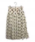 GRACE CLASSグレースクラス）の古着「ベルトモチーフプリーツスカート」｜アイボリー