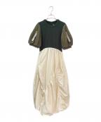 OMMOオーエムエムオー）の古着「MA-1 HALF SLEEVE DOCKING OP」｜カーキ×オフホワイト