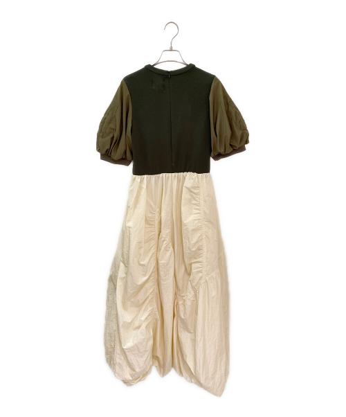 OMMO（オーエムエムオー）OMMO (オーエムエムオー) MA-1 HALF SLEEVE DOCKING OP カーキ×オフホワイト サイズ:36の古着・服飾アイテム