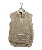 theoryセオリー）の古着「RELAXED LINEN SLIT BOXY TOP」｜ベージュ