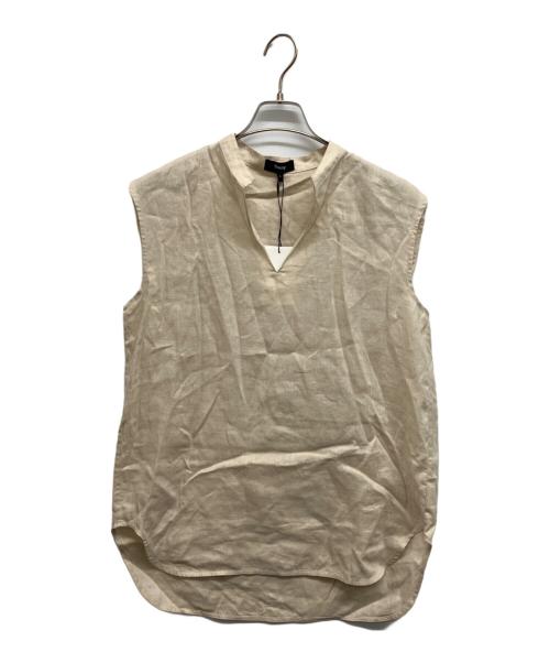 theory（セオリー）theory (セオリー) RELAXED LINEN SLIT BOXY TOP ベージュ サイズ:S 未使用品の古着・服飾アイテム