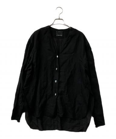 中古・古着通販】Conte (コンテ) シアー Vネックブラウス ブラック