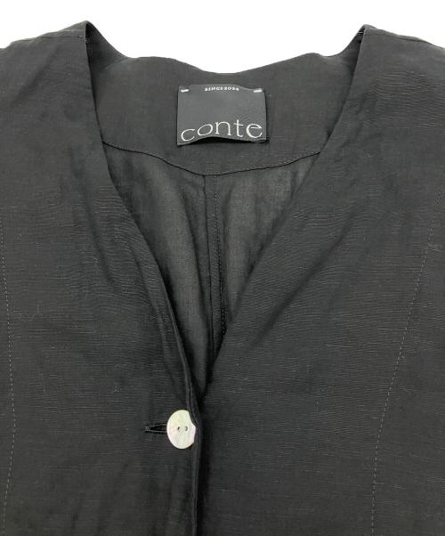 Conte（コンテ）Conte (コンテ) シアー Vネックブラウス ブラック サイズ:FREEの古着・服飾アイテム