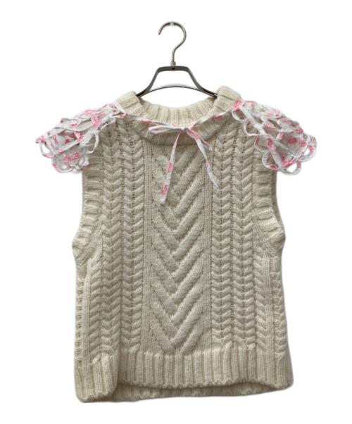 CECILIE BAHNSEN（セシリーバンセン）CECILIE BAHNSEN (セシリーバンセン) BRYNLEE VEST アイボリー×ピンク サイズ:MLの古着・服飾アイテム