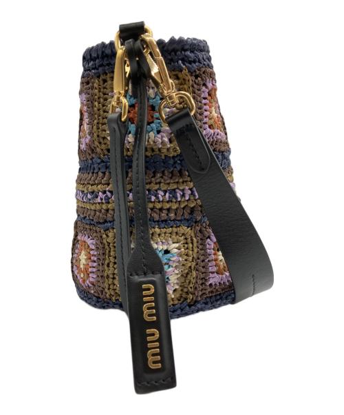 MIU MIU（ミュウミュウ）MIU MIU (ミュウミュウ) ラフィアクロシェショルダーバッグ マルチカラーの古着・服飾アイテム