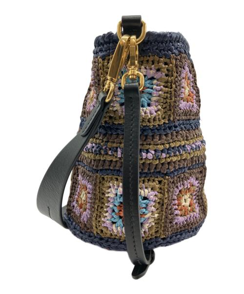 MIU MIU（ミュウミュウ）MIU MIU (ミュウミュウ) ラフィアクロシェショルダーバッグ マルチカラーの古着・服飾アイテム