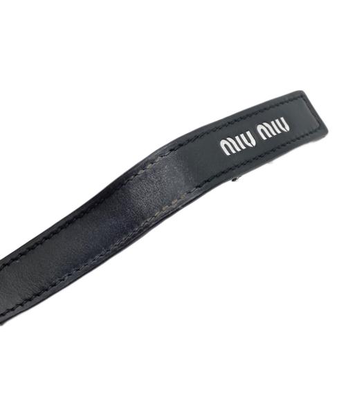 MIU MIU（ミュウミュウ）MIU MIU (ミュウミュウ) ドリル ベースボールキャップ ピンク サイズ:XSの古着・服飾アイテム