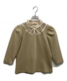 Ameri（アメリ）の古着「CUT OUT SHEER COLLAR TOP」｜ベージュ