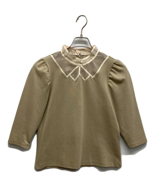Ameri（アメリ）Ameri (アメリ) CUT OUT SHEER COLLAR TOP ベージュ サイズ:Freeの古着・服飾アイテム