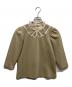 Ameri（アメリ）の古着「CUT OUT SHEER COLLAR TOP」｜ベージュ