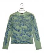 MAISON SPECIALメゾンスペシャル）の古着「Hand Painting Sheer Tops」｜グリーン