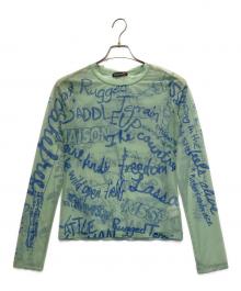 MAISON SPECIAL（メゾンスペシャル）の古着「Hand Painting Sheer Tops」｜グリーン