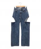 JOHN LAWRENCE SULLIVANジョン ローレンス サリバン）の古着「WASHED DENIM HOLLOWED OUT PANTS」｜インディゴ