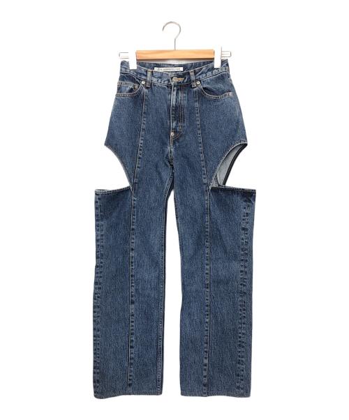 JOHN LAWRENCE SULLIVAN（ジョン ローレンス サリバン）JOHN LAWRENCE SULLIVAN (ジョン ローレンス サリバン) WASHED DENIM HOLLOWED OUT PANTS インディゴ サイズ:Mの古着・服飾アイテム