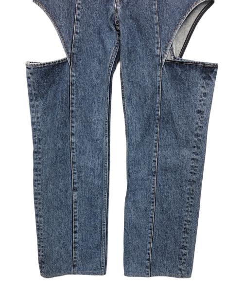 JOHN LAWRENCE SULLIVAN（ジョン ローレンス サリバン）JOHN LAWRENCE SULLIVAN (ジョン ローレンス サリバン) WASHED DENIM HOLLOWED OUT PANTS インディゴ サイズ:Mの古着・服飾アイテム