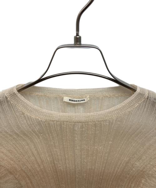 WANDERUNG（ワンデルング）WANDERUNG (ワンデルング) WANDERUNG シアーリブニット ベージュ サイズ:Freeの古着・服飾アイテム