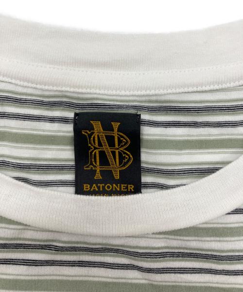 BATONER（バトナ―）BATONER (バトナ―) HIGH GAUGE BORDER T-SHIRT ホワイト サイズ:1の古着・服飾アイテム