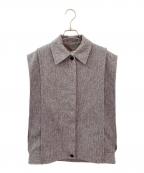 CLANEクラネ）の古着「COLLAR SHORT VEST」｜グレー