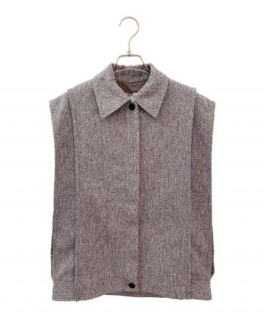 【最終価格】CLANE COLLAR SHORT VEST ブラウン 中古・古着通販】CLANE (クラネ) COLLAR SHORT VEST グレー サイズ