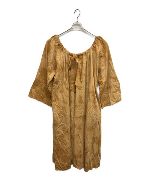 WALANCE（ワランス）walance (ワランス) Tie dye gather dress ブラウン サイズ:Freeの古着・服飾アイテム