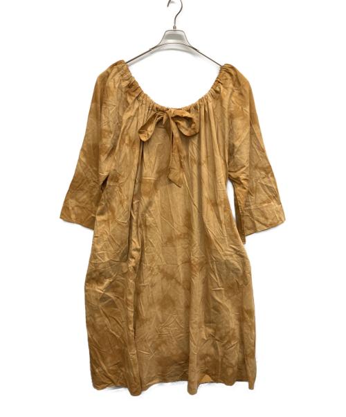 WALANCE（ワランス）walance (ワランス) Tie dye gather dress ブラウン サイズ:Freeの古着・服飾アイテム