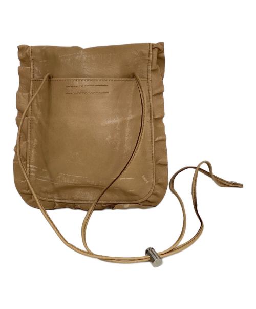 MIU MIU（ミュウミュウ）MIU MIU (ミュウミュウ) 90ｓアーカイブフリルレザーショルダーポーチ ベージュ サイズ:下記参照の古着・服飾アイテム