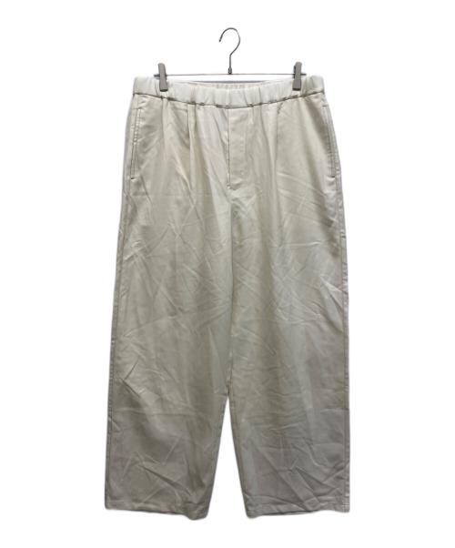 EDIFICE（エディフィス）EDIFICE (エディフィス) E.TECK WOOL WIDE イージーパンツ ホワイト サイズ:Lの古着・服飾アイテム