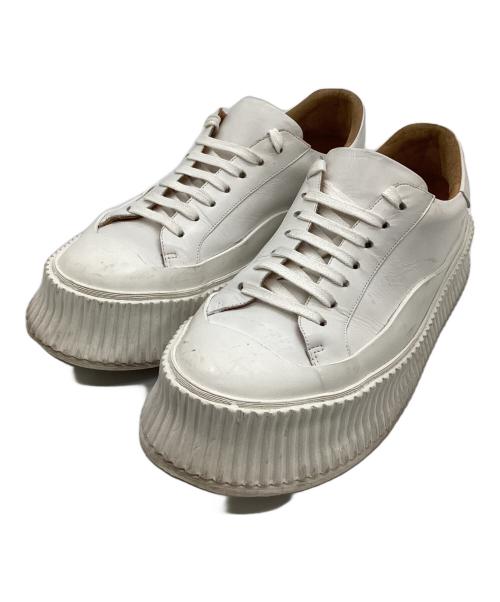 JIL SANDER（ジルサンダー）JIL SANDER (ジルサンダー) プラットフォーム スニーカー ホワイト サイズ:39の古着・服飾アイテム