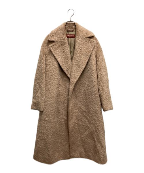 Max Mara Studio（マックスマーラ ストゥディオ）Max Mara Studio (マックスマーラ ストゥディオ) ボタンレスベルテッドチェスターコート TIGER ベージュ サイズ:36の古着・服飾アイテム