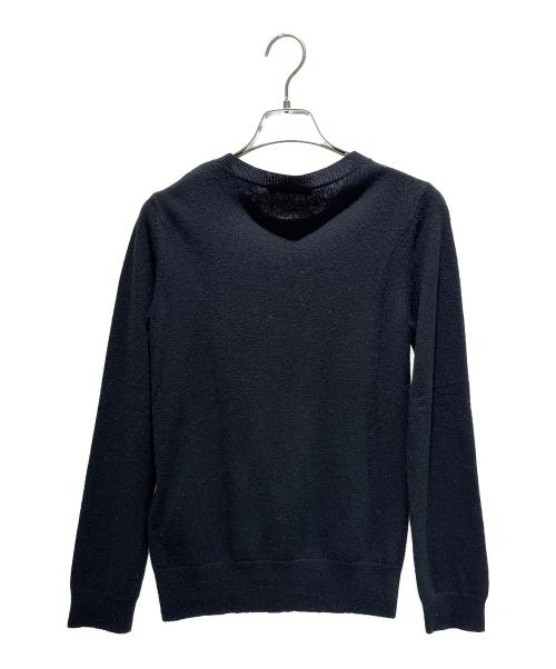 MaxMara（マックスマーラ）MaxMara (マックスマーラ) カシミヤMロゴセーター PAMIR 2313662133 ブラック ネロ＋ビアンコ サイズ:Sの古着・服飾アイテム