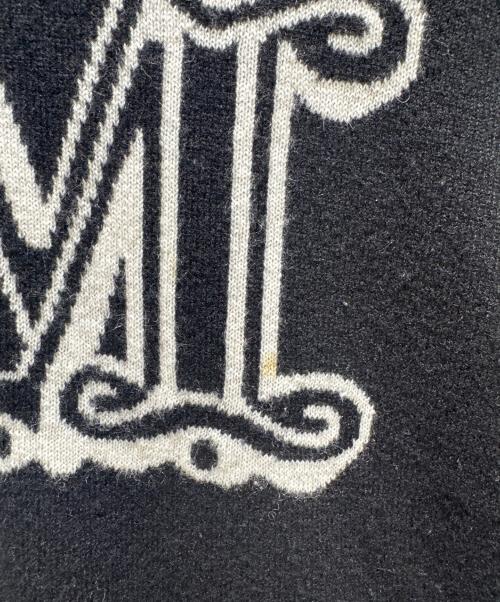 MaxMara（マックスマーラ）MaxMara (マックスマーラ) カシミヤMロゴセーター PAMIR 2313662133 ブラック ネロ＋ビアンコ サイズ:Sの古着・服飾アイテム
