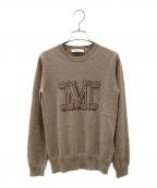 MaxMaraマックスマーラ）の古着「カシミヤMロゴセーター PAMIR」｜ブラウン カチャ