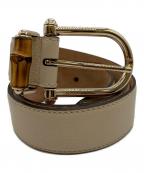 GUCCIグッチ）の古着「バンブーバックルベルト」｜ベージュ