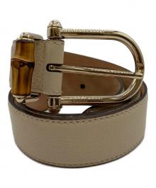 GUCCI（グッチ）の古着「バンブーバックルベルト」｜ベージュ