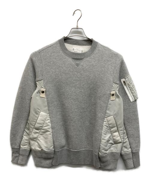 sacai（サカイ）sacai (サカイ) Sponge Sweat x MA-1 Pullover グレー サイズ:1の古着・服飾アイテム