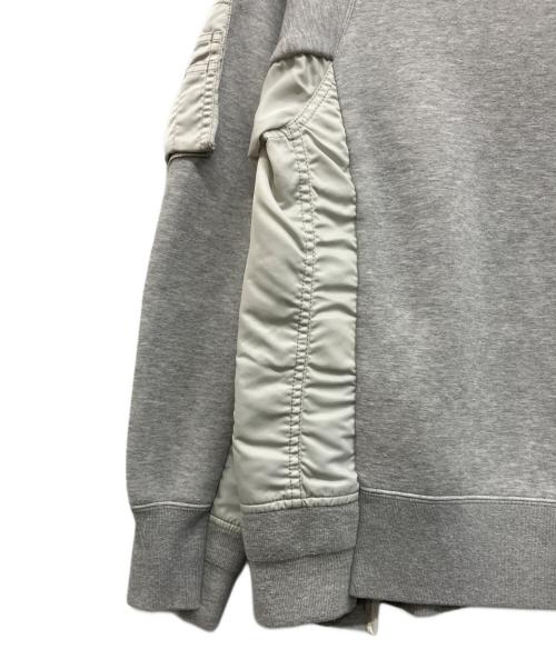 sacai（サカイ）sacai (サカイ) Sponge Sweat x MA-1 Pullover グレー サイズ:1の古着・服飾アイテム