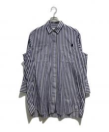 sacai×THOMAS MASON（サカイ×トーマスメイソン）の古着「Cotton Poplin Shirt」｜ネイビー×ホワイト
