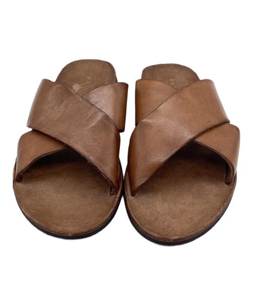 brador（ブラドール）brador (ブラドール) クロスレザーサンダル　BRADOR ブラウン サイズ:SIZE 24.5cmの古着・服飾アイテム