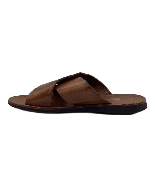 brador（ブラドール）brador (ブラドール) クロスレザーサンダル　BRADOR ブラウン サイズ:SIZE 24.5cmの古着・服飾アイテム