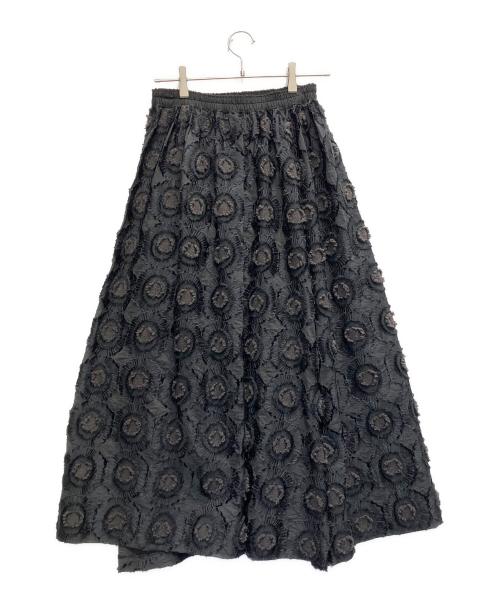 LOISIR（ロワズィール）LOISIR (ロワズィール) サークルフラワーカットジャカードタックギャザースカート ブラック サイズ:FREE 未使用品の古着・服飾アイテム