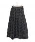 LOISIR（ロワズィール）の古着「サークルフラワーカットジャカードタックギャザースカート」｜ブラック