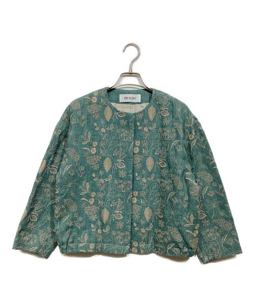 muuc（ムーク）muuc (ムーク) 筆記帳刺繍ジャケット グリーン サイズ:2の古着・服飾アイテム