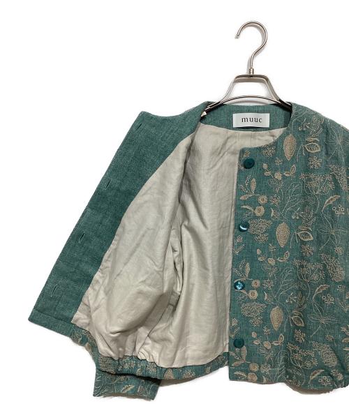muuc（ムーク）muuc (ムーク) 筆記帳刺繍ジャケット グリーン サイズ:2の古着・服飾アイテム