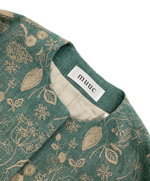 muuc（ムーク）muuc (ムーク) 筆記帳刺繍ジャケット グリーン サイズ:2の古着・服飾アイテム